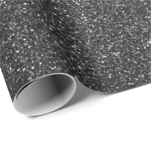 Papel De Presente Elegante Sparkly cinzento do preto Glam profundo