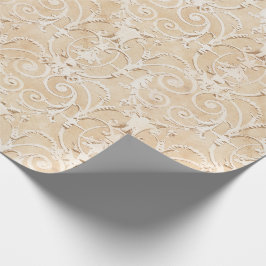 Papel De Presente Elegante Taupe Damask