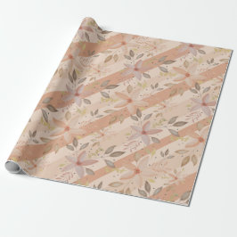 Papel De Presente Elegante Terracotta Blush Watercolor Floral
