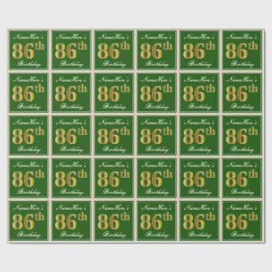 Papel De Presente Elegante, verde, aniversário do ouro do falso 86t