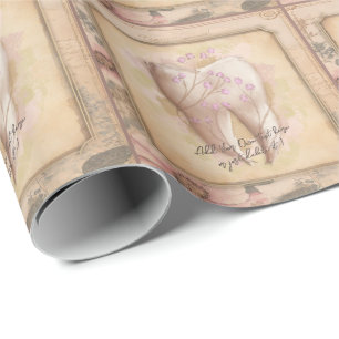 Papel De Presente Elegante Vintage, antigo notebook Dental Moçado