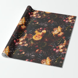 Papel De Presente Elegante Vintage Dark Moody Fruta de Arte Neerland