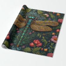 Elegante Vintage dragonfly boho botânico