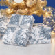 Papel De Presente Elegante Vintage Francês Gravado Floral Toile-Blue (Holidays)