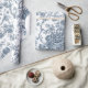Papel De Presente Elegante Vintage Francês Gravado Floral Toile-Blue (Crafts)