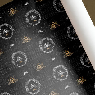 Papel De Presente Elegante Vintage Mel Rainha Negra e Branca