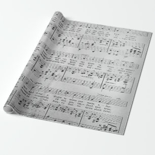 Papel De Presente Elegante Vintage Sheet Music Notes Love Song