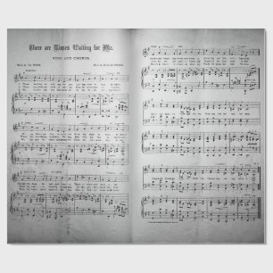 Papel De Presente Elegante Vintage Sheet Music Notes Love Song