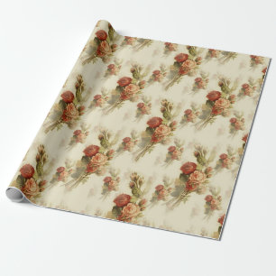 Papel De Presente Elegante Vintage Victorian Rosa Floral Pattert Gif
