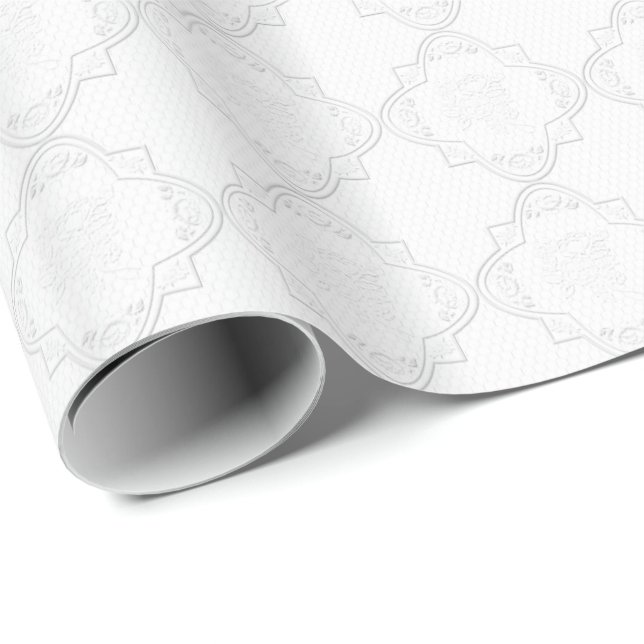 Papel De Presente Elegante White Lace (Ponta do rolo)