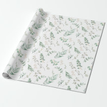 Elegante White Watercolor Floral Eucalyptus