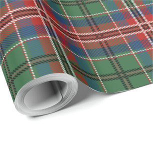 Papel De Presente Elegante Xadrez Vermelho Russo Verde Tartan