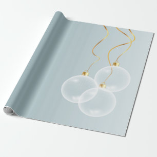 Papel De Presente Elegantes bolas de Natal Férias Azuis