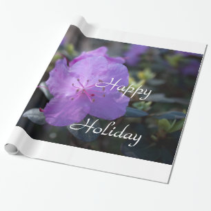 Papel De Presente elegantes, bonito flores de azálea primavera púrpu