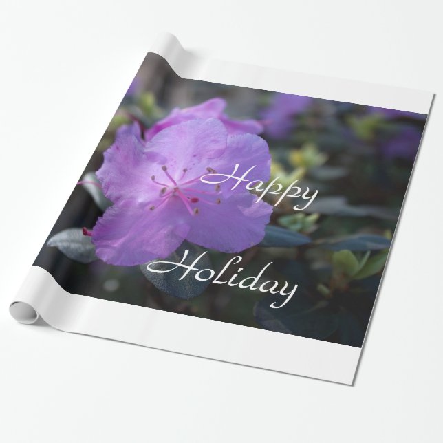 Papel De Presente elegantes, bonito flores de azálea primavera púrpu (Desenrolado)