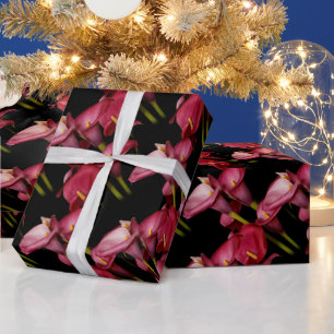 Papel De Presente Elegantes Lírios-de-calá Roxos Florais