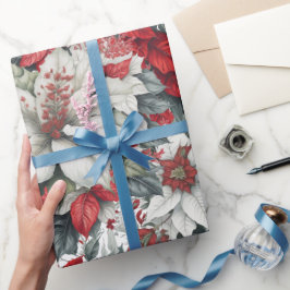 Papel De Presente Elegantes poinsettias de Natal