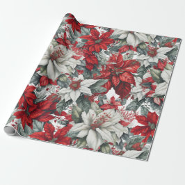 Papel De Presente Elegantes poinsettias de Natal