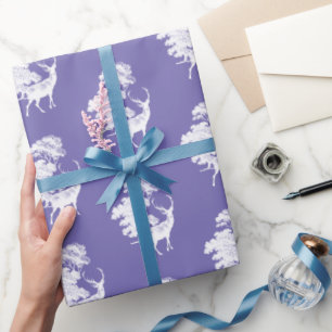 Papel De Presente Élego de depósito de madeira do campo no Periwinkl