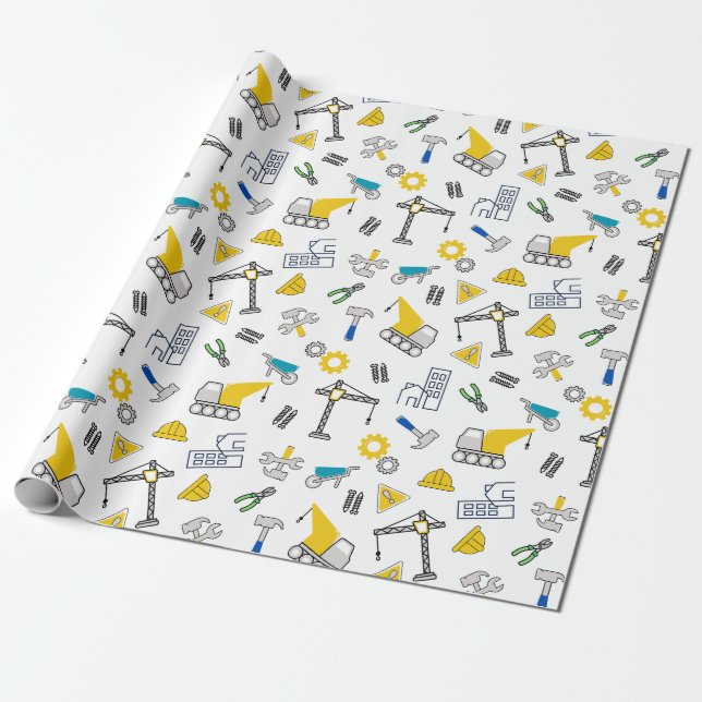 Papel De Presente Elementos de construção (Desenrolado)