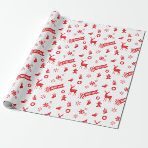 Papel De Presente Elementos do Natal