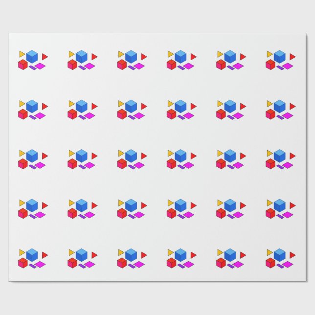 Papel De Presente Elementos Geométricos Abstratos para Minimalista (Aberto)