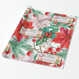 Papel De Presente Elephant e Deer Personalizam Texto e Nome