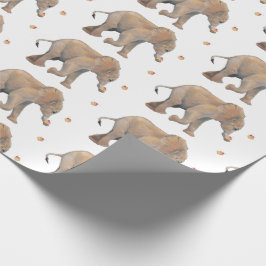 Papel De Presente Elephant with cupcakes XL gift wrap