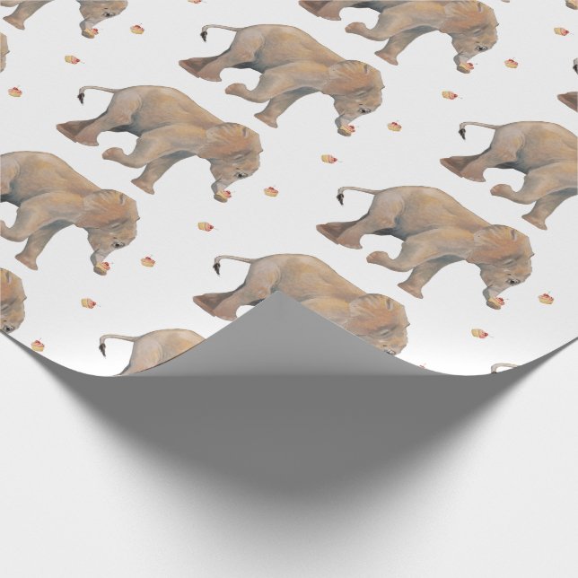 Papel De Presente Elephant with cupcakes XL gift wrap (Ponta)