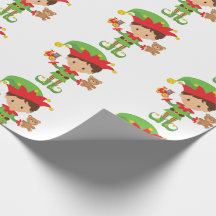 Elf com presentes e fundo branco