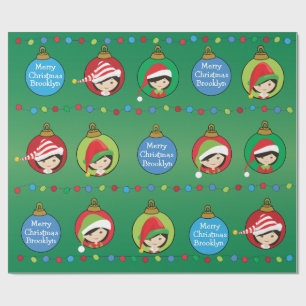 Papel De Presente Elf de Garota Asiática Personalizada