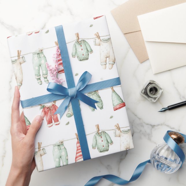 Papel De Presente Elf Laundry Pattern  (Presentear)