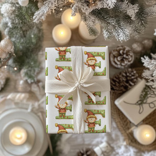 Papel De Presente Elf - Letra E animada no Natal