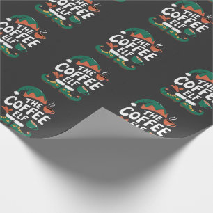 Papel De Presente Elfo do Café Natal Divertido Cafeína Amantes do Na