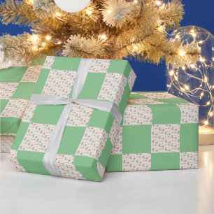 Papel De Presente Elfos de Natal Com Bolinhas
