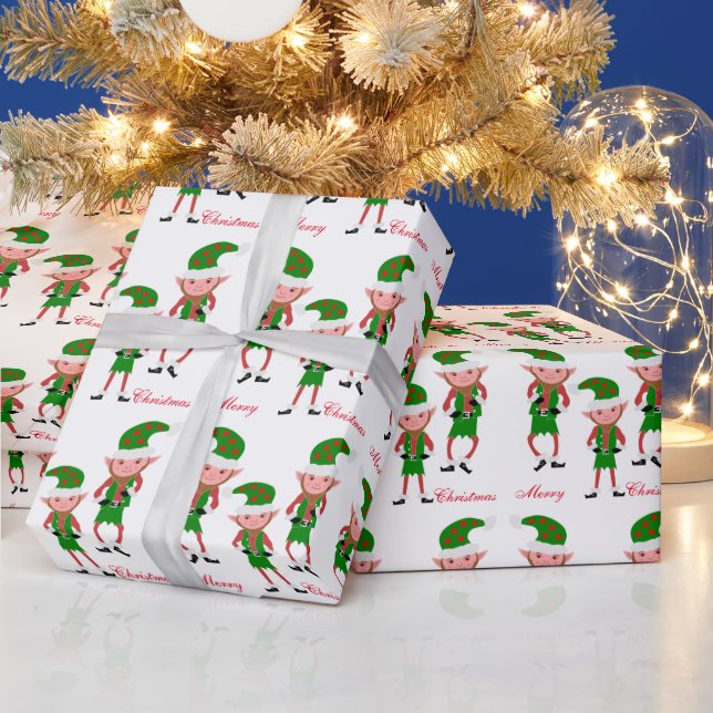 Papel De Presente Elfos Desenham Natal (Feriados)