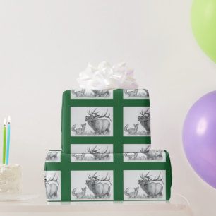 Papel De Presente Elk e Raposa de Natal