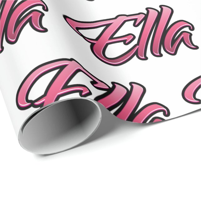 Papel De Presente Ella faded pink personalisiertes Geschenkpapier (Ponta do rolo)