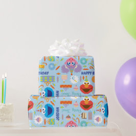 Papel De Presente Elmo e Abby Birthday