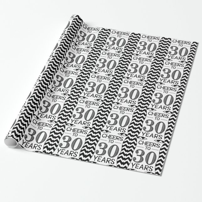 Papel De Presente Elogios a 30 anos (Desenrolado)
