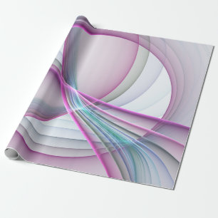 Papel De Presente Em Movimento, Arte Fractal Abstrata Colorida Moder