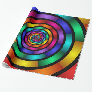 Papel De Presente Em volta de e arte moderna colorida psicadélico d