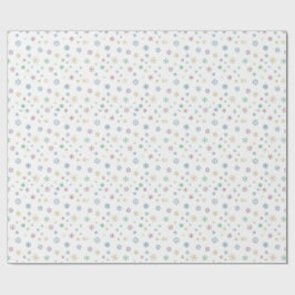 Papel De Presente Embalagem com Tema de Flocos de Neve Coloridos de 