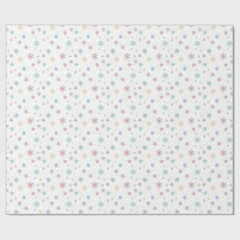 Papel De Presente Embalagem de flocos de neve coloridos de Natal min