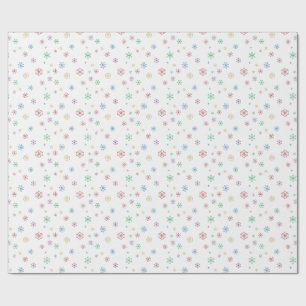 Papel De Presente Embalagem de flocos de neve coloridos de Natal min