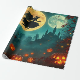 Papel De Presente Embalagem de Lua de Halloween Mágica e Perversa 🌕