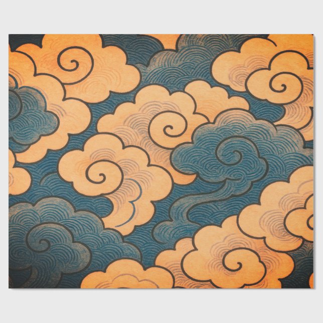 PAPEL DE PRESENTE EMBALAGEM DE PRESEN TES NUVENS JAPONESAS  (Aberto)
