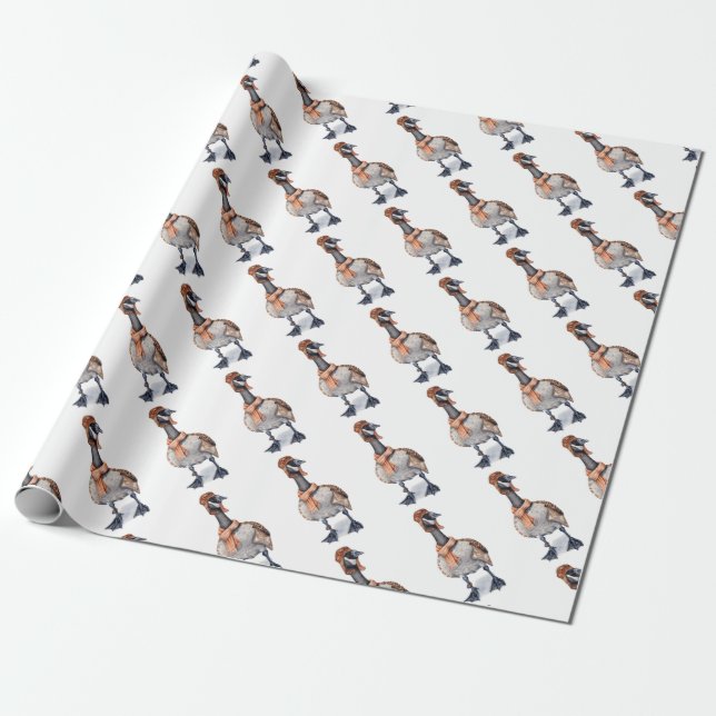 Papel De Presente Embalagem de Presente de Ganso Aviador (Desenrolado)