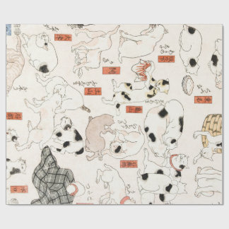 PAPEL DE PRESENTE EMBALAGEM DE PRESENTE GATOS IMPRESSÃO JAPONESA