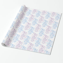 Papel De Presente Embalagem para casamentos púrpura, cor-de-rosa, co